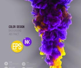 Colorful ink cloud background vector material 04