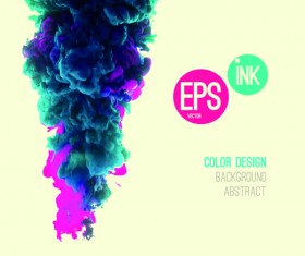 Colorful ink cloud background vector material 05