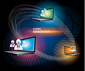 Concept business template network with connectivity vector 01