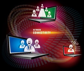 Concept business template network with connectivity vector 02
