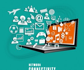 Concept business template network with connectivity vector 04