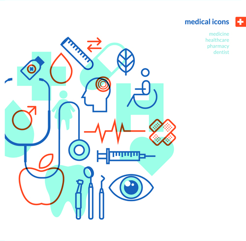 Concept medical business template vector 04