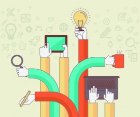 Creative Internet communication business template vector 01