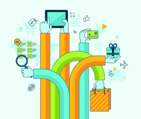 Creative Internet communication business template vector 04