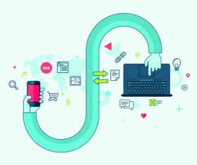 Creative Internet communication business template vector 05