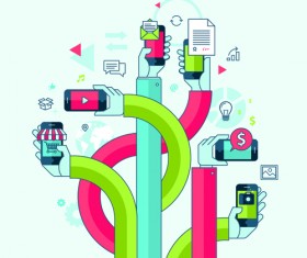 Creative Internet communication business template vector 06