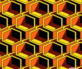 Creative hexahedron vector seamless pattern vector 01