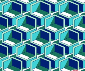 Creative hexahedron vector seamless pattern vector 02
