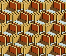 Creative hexahedron vector seamless pattern vector 03