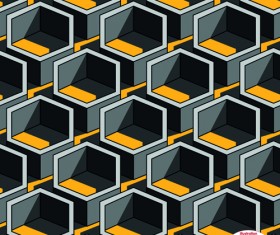 Creative hexahedron vector seamless pattern vector 05