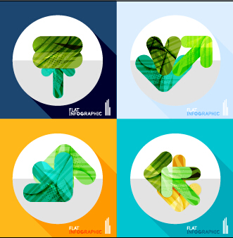 Creative infographic flat icons vector 02