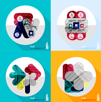 Creative infographic flat icons vector 05