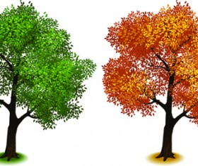 Creative isometric trees design vector 01