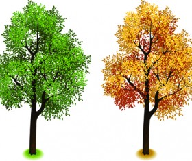 Creative isometric trees design vector 02