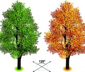 Creative isometric trees design vector 03