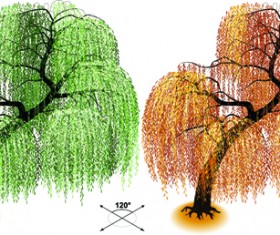 Creative isometric trees design vector 06