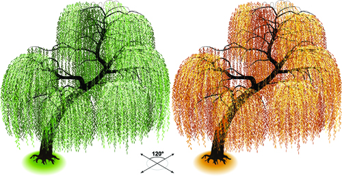 Creative isometric trees design vector 06