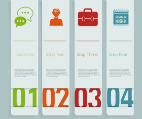 Creative number business banner vector material 02