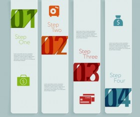 Creative number business banner vector material 03