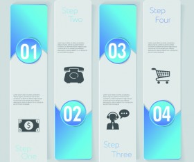 Creative number business banner vector material 04