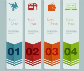 Creative number business banner vector material 05