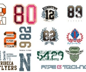 Creative numbers design elements vectors