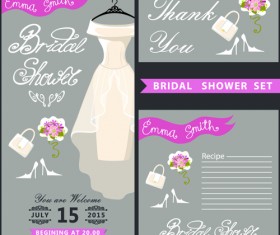 Creative wedding invitation and postcard vector 01