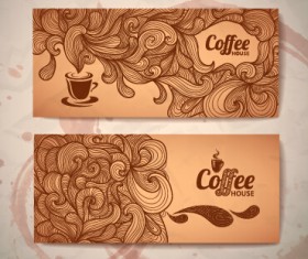Delicate coffee cards design vector material 01