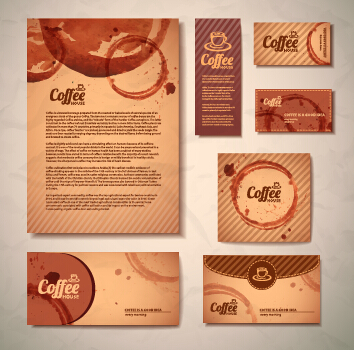 Delicate coffee cards design vector material 02