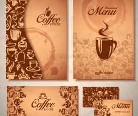 Delicate coffee cards design vector material 03