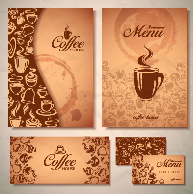 Delicate coffee cards design vector material 03