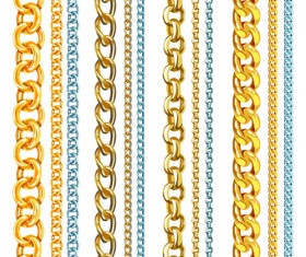 Different metal chain borders vector set 02