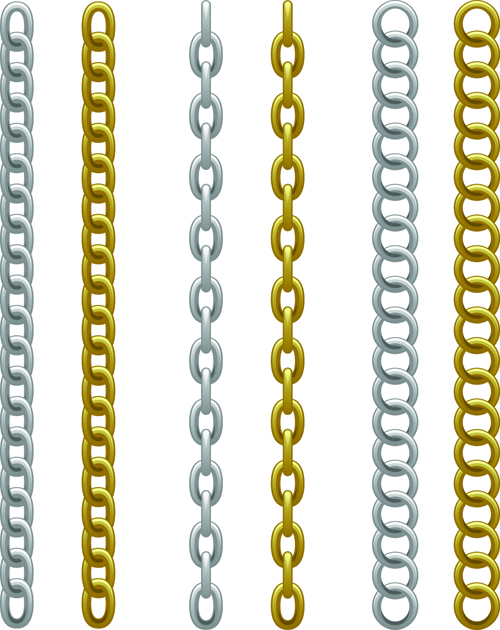 Different metal chain borders vector set 04