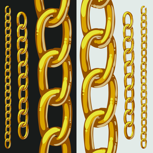Different metal chain borders vector set 05