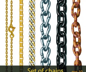 Different metal chain borders vector set 06