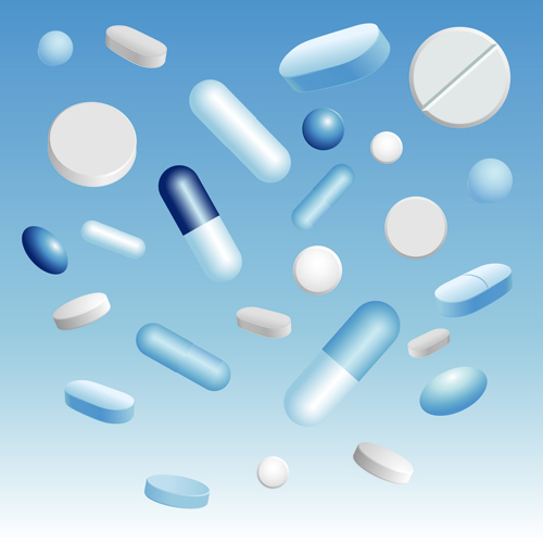 Different tablets and capsules design vector 03