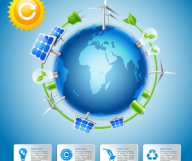 Ecology with environmental elements vector background