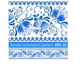Elegant blue floral pattern background vector 03
