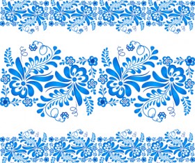 Elegant blue floral pattern background vector 04