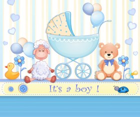 Elegant boy baby cards cute design vector