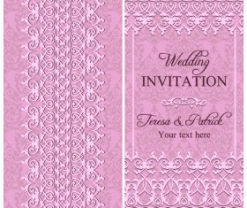 Elegant floral decorative wedding invitation vector cards 01