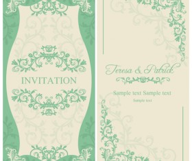 Elegant floral decorative wedding invitation vector cards 02