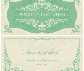 Elegant floral decorative wedding invitation vector cards 03