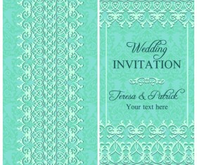 Elegant floral decorative wedding invitation vector cards 04