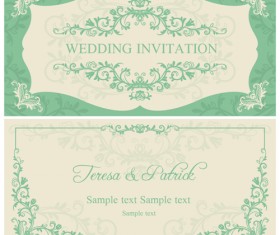 Elegant floral decorative wedding invitation vector cards 05