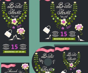 Elegant invitation card with CD cover vector 02