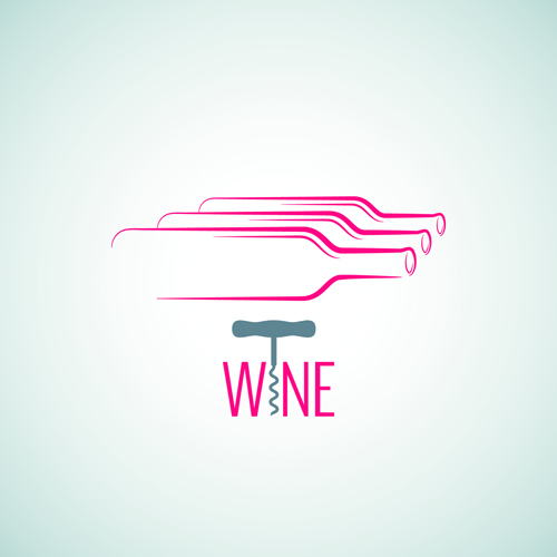 Elegant wine logo design graphic vector 01
