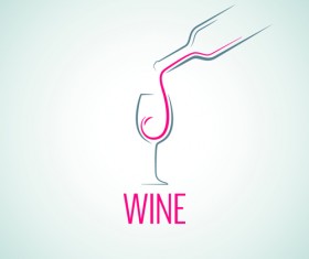 Elegant wine logo design graphic vector 02