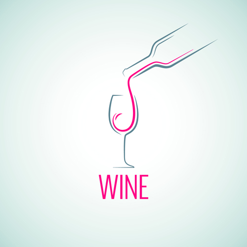 Elegant wine logo design graphic vector 02