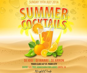 Exquisite summer cocktails posters vector